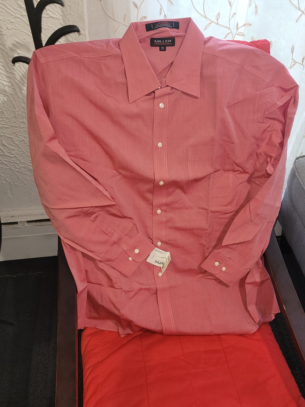 Miller Men’s Long-Sleeve Button-Up Dress Shirt — Rose